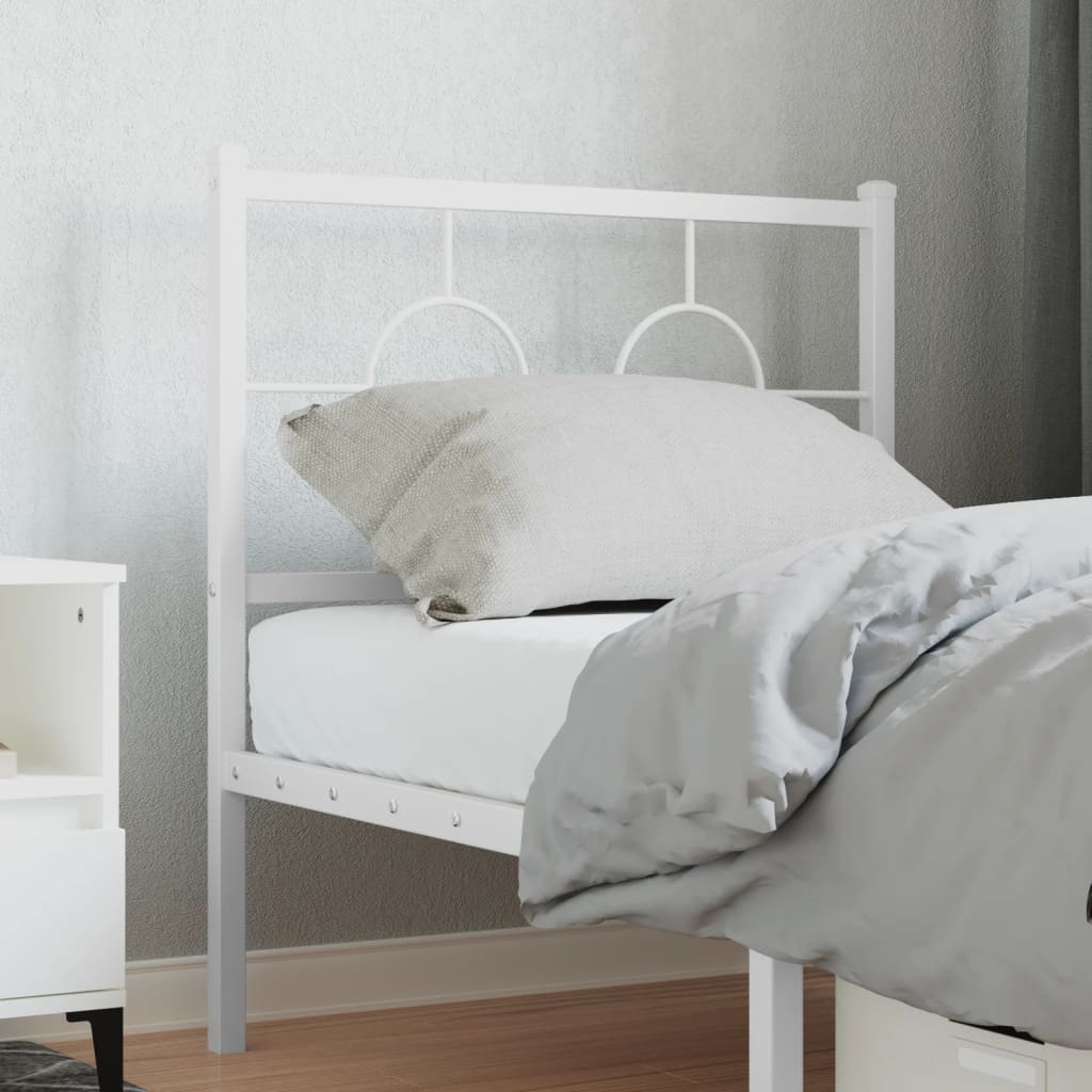 vidaXL Metalowe wymienne wezgłowie, białe, 75 cm