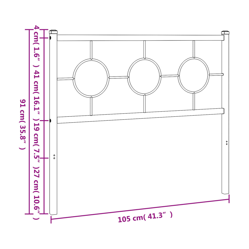 vidaXL Metalowe wymienne wezgłowie, białe, 100 cm