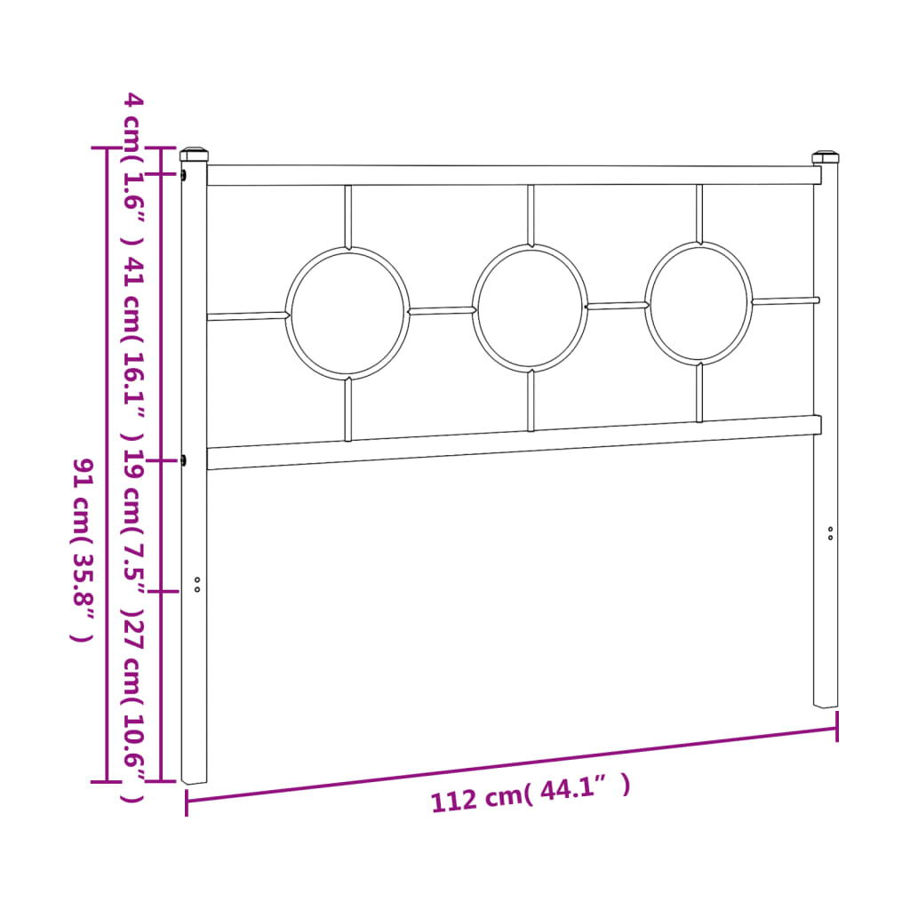 vidaXL Metalowe wymienne wezgłowie, białe, 107 cm