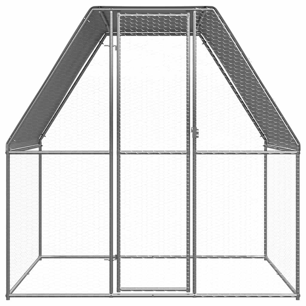 vidaXL Klatka dla kurcząt, srebrno-szara, 2x2x2 m, stal galwanizowana