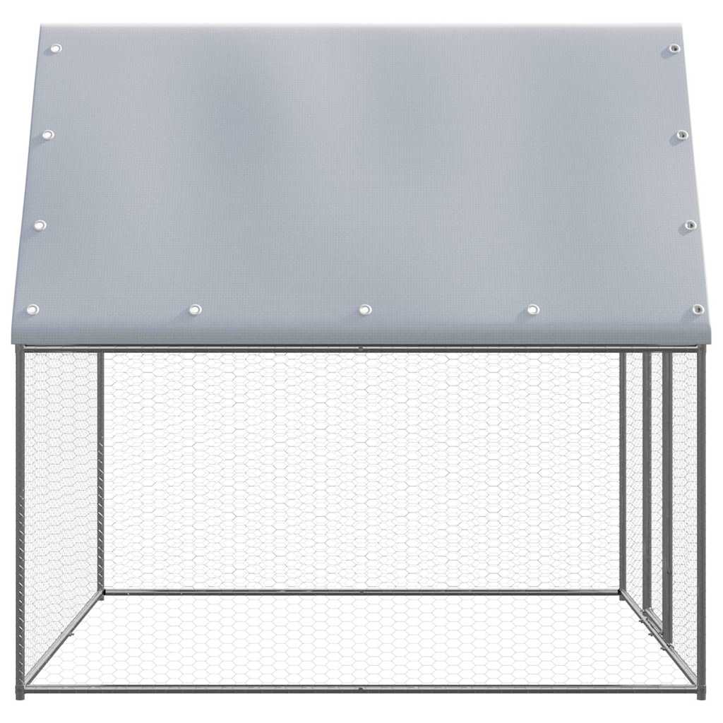 vidaXL Klatka dla kurcząt, srebrno-szara, 2x2x2 m, stal galwanizowana