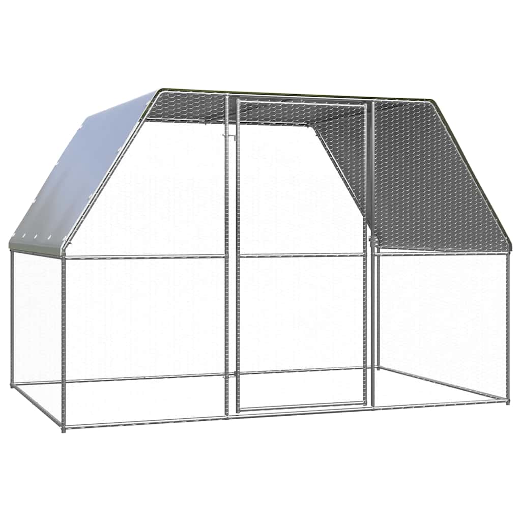 vidaXL Klatka dla kurcząt, srebrno-szara, 3x2x2 m, stal galwanizowana