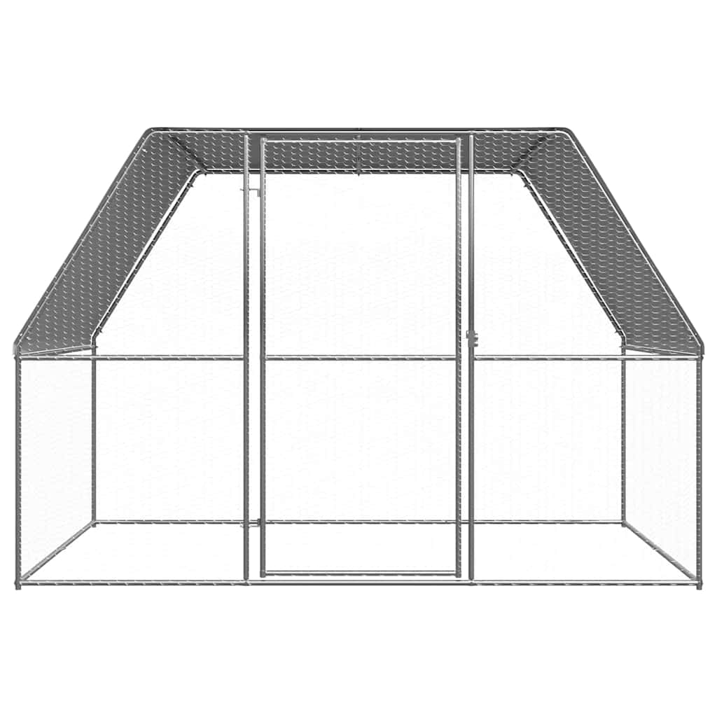 vidaXL Klatka dla kurcząt, srebrno-szara, 3x2x2 m, stal galwanizowana
