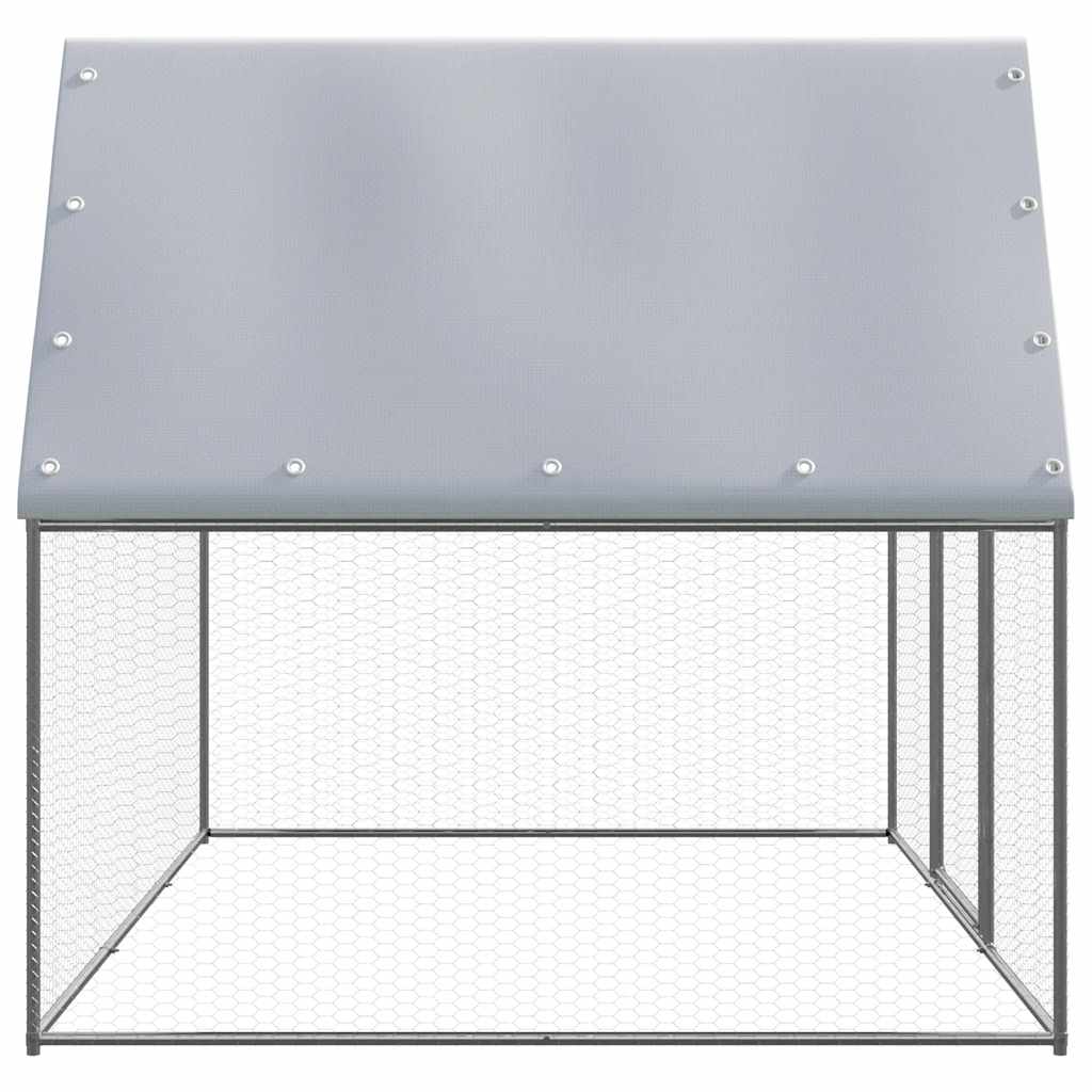 vidaXL Klatka dla kurcząt, srebrno-szara, 3x2x2 m, stal galwanizowana
