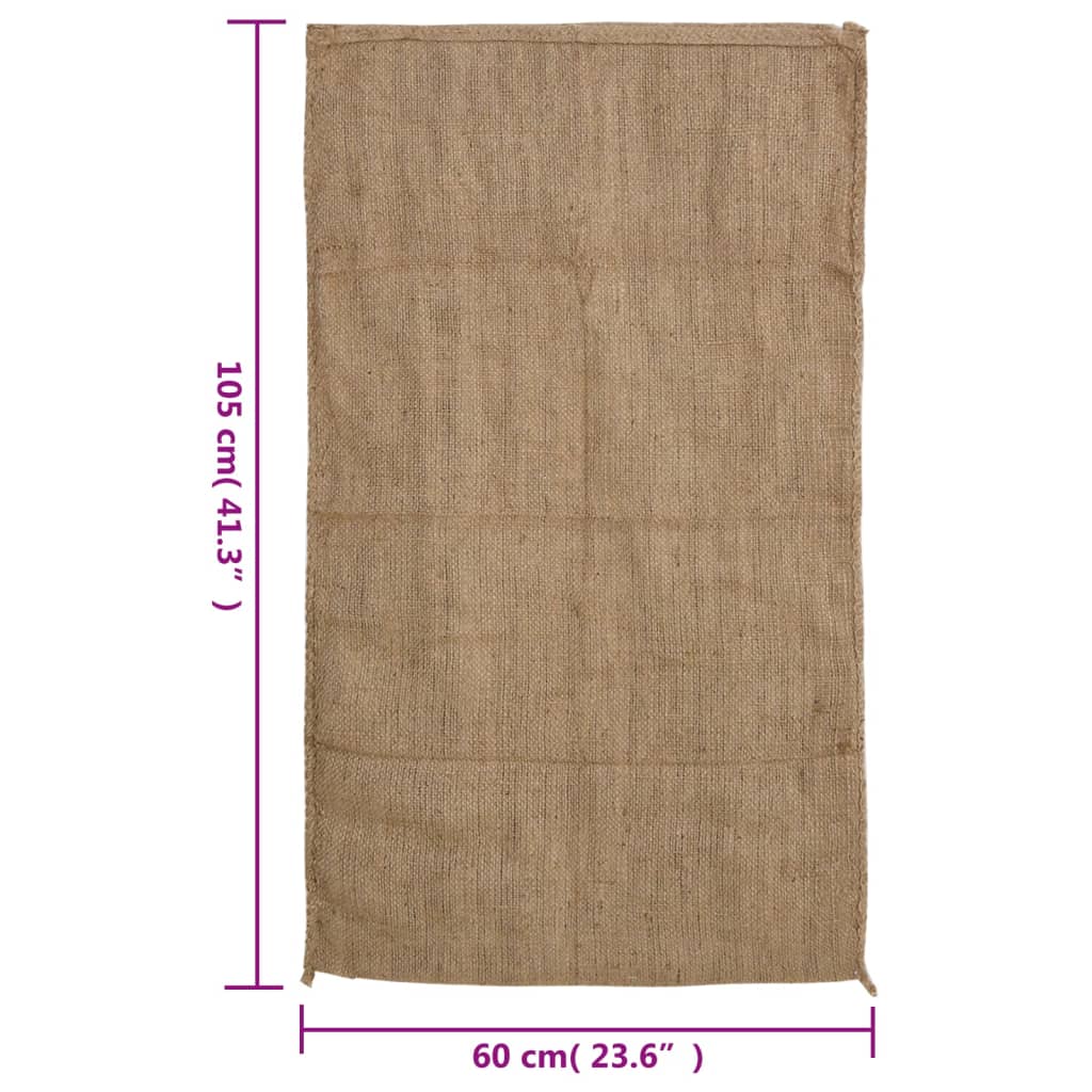 vidaXL Worki jutowe, 5 szt., 60x105 cm, 100% juta, 340 g/m²