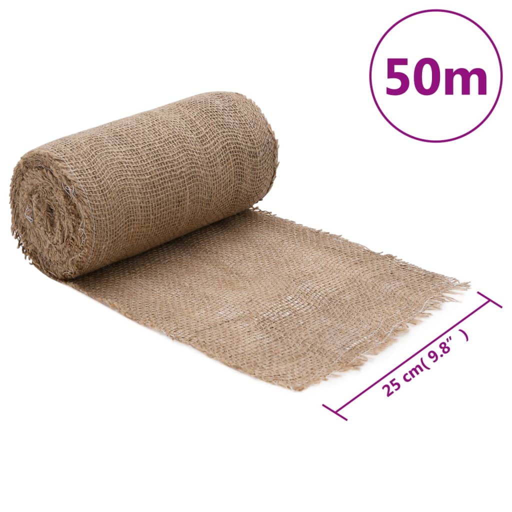 vidaXL Tkanina jutowa w rolce, 0,25x50 m, 100% juta, 200 g/m²