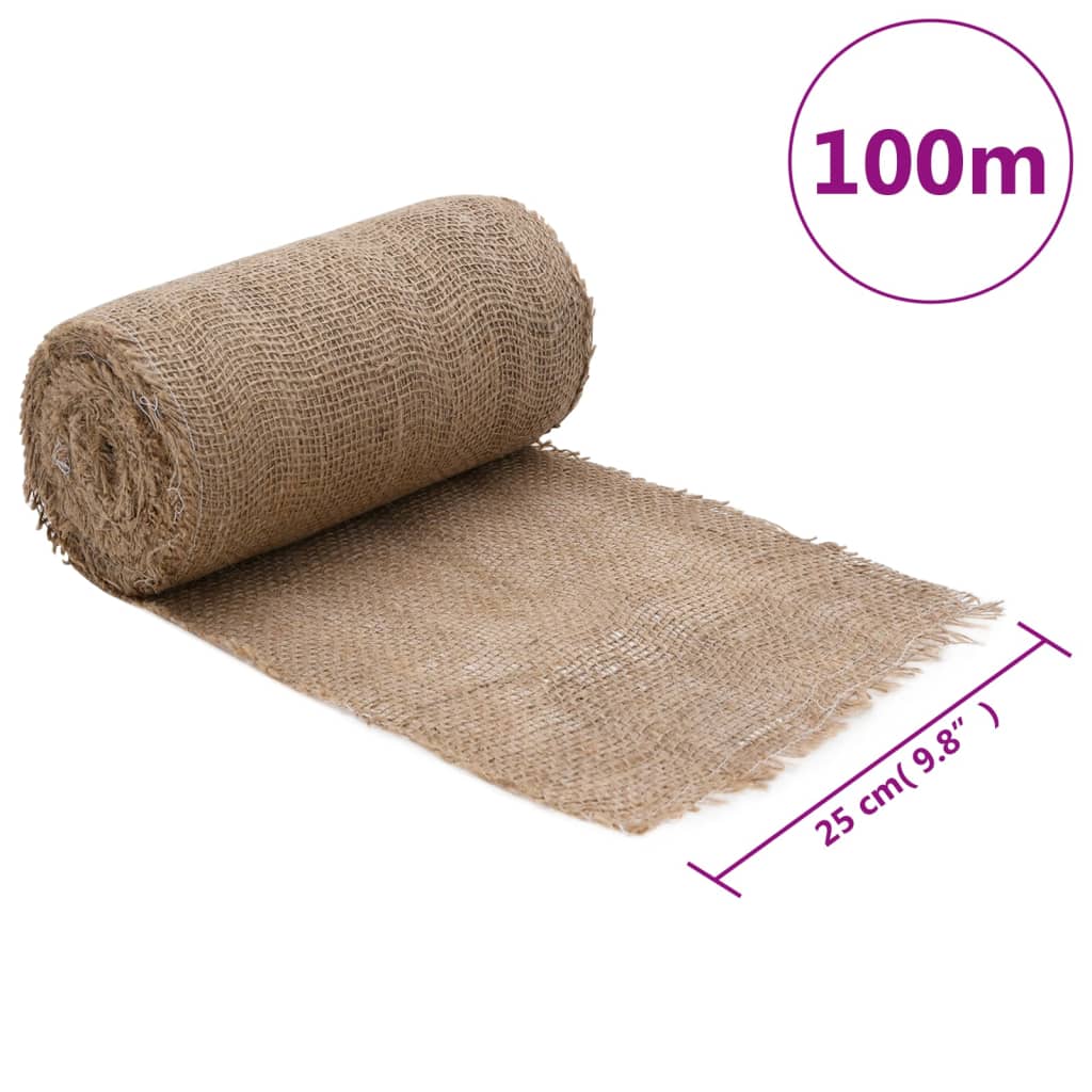 vidaXL Tkanina jutowa w rolce, 0,25x100 m, 100% juta, 200 g/m²