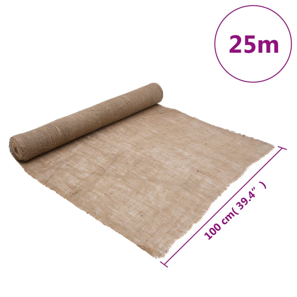 vidaXL Tkanina jutowa w rolce, 1x25 m, 100% juta, 200 g/m²
