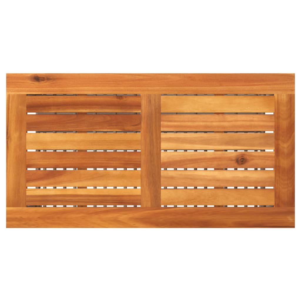 vidaXL Stolik ogrodowy, szary, 70x38x42 cm, polirattan i akacja