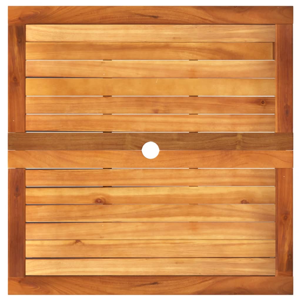 vidaXL Stolik ogrodowy, szary, 80x80x74 cm, polirattan i akacja