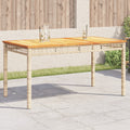 vidaXL Stół ogrodowy, beżowy, 140x80x75 cm, polirattan i akacja