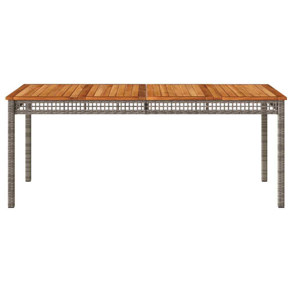 vidaXL Stół ogrodowy, szary, 180x90x75 cm, polirattan i akacja