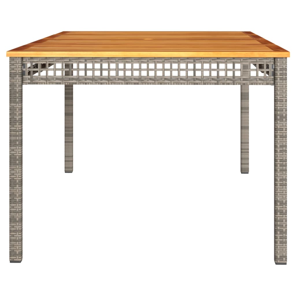 vidaXL Stół ogrodowy, szary, 180x90x75 cm, polirattan i akacja