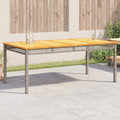 vidaXL Stół ogrodowy, szary, 180x90x75 cm, polirattan i akacja