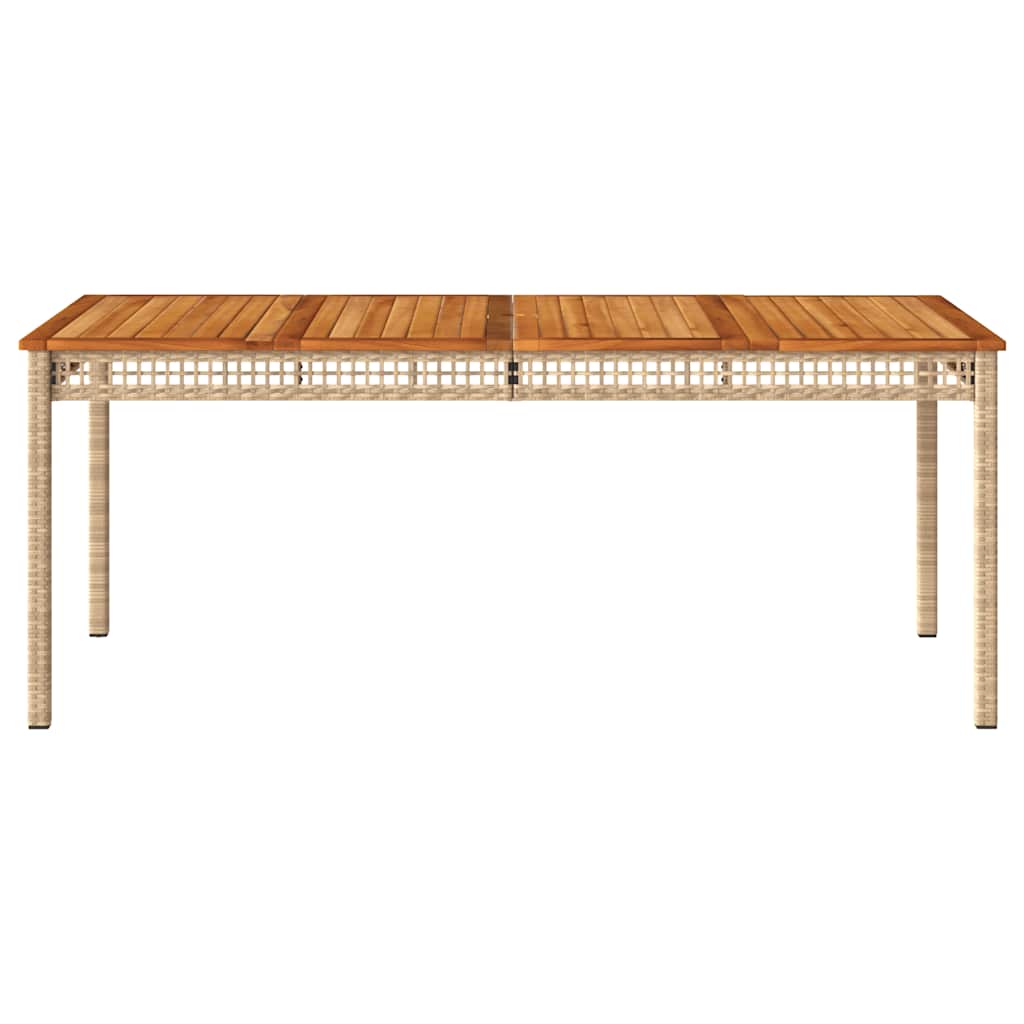 vidaXL Stół ogrodowy, beżowy, 180x90x75 cm, polirattan i akacja