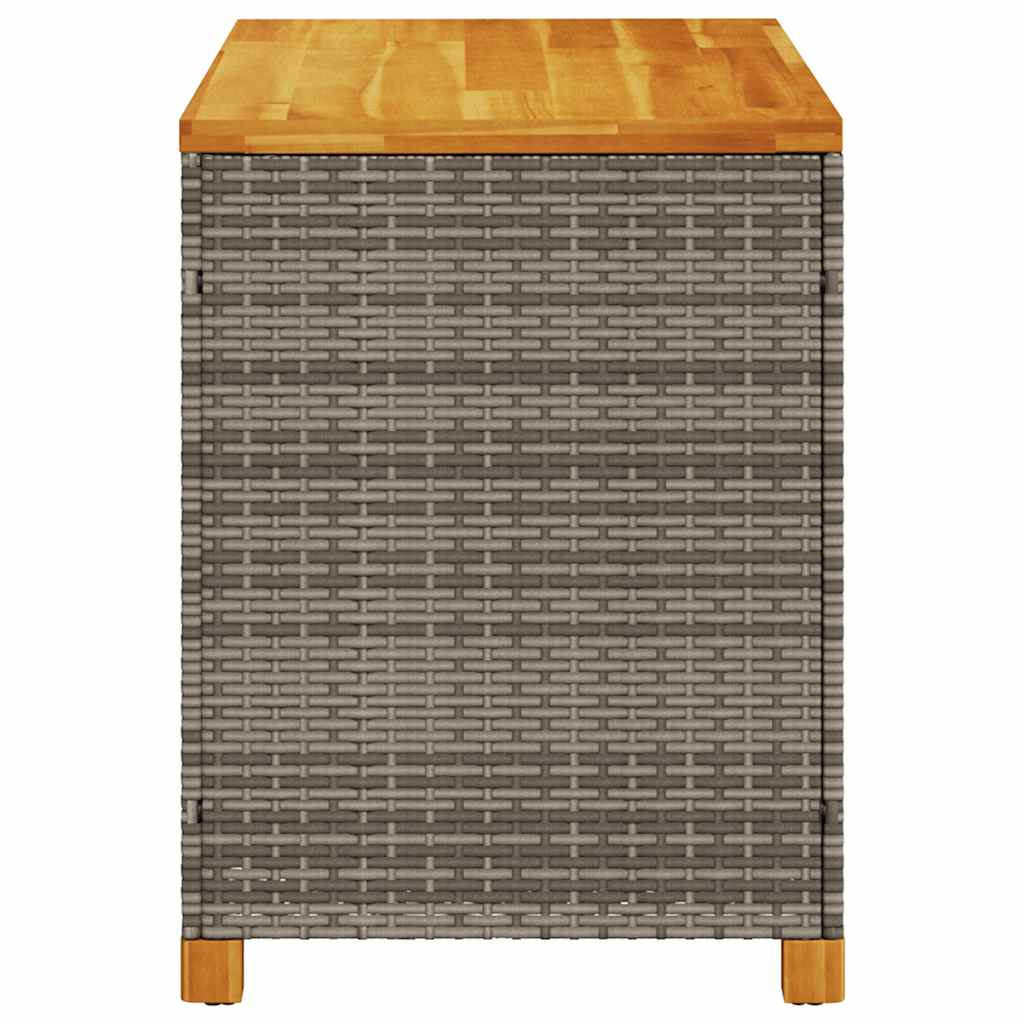 vidaXL Skrzynia ogrodowa, szara, 110x55x63 cm, polirattan i akacja