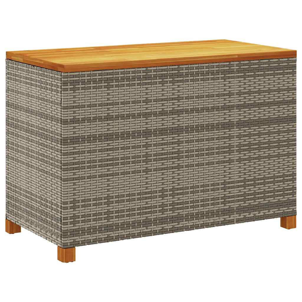 vidaXL Skrzynia ogrodowa, szara, 110x55x63 cm, polirattan i akacja