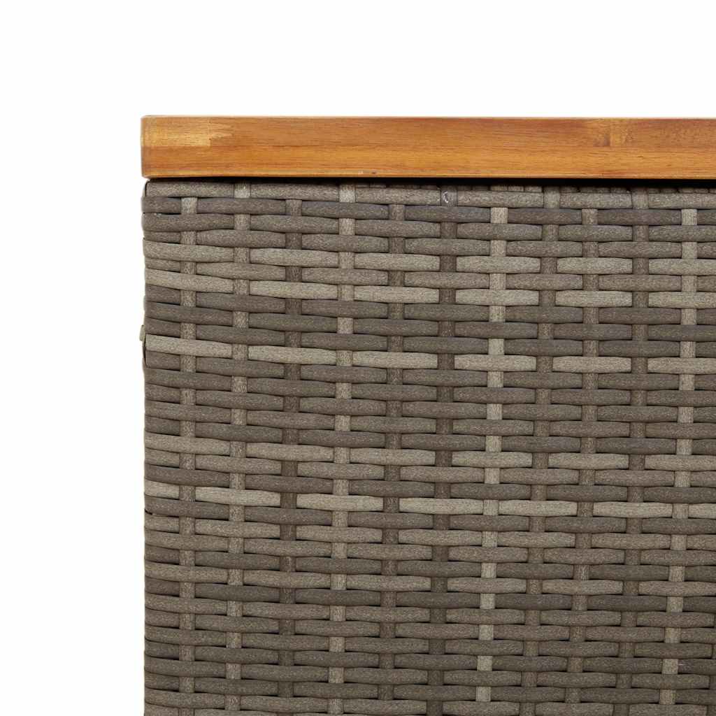 vidaXL Skrzynia ogrodowa, szara, 110x55x63 cm, polirattan i akacja