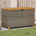 vidaXL Skrzynia ogrodowa, szara, 110x55x63 cm, polirattan i akacja