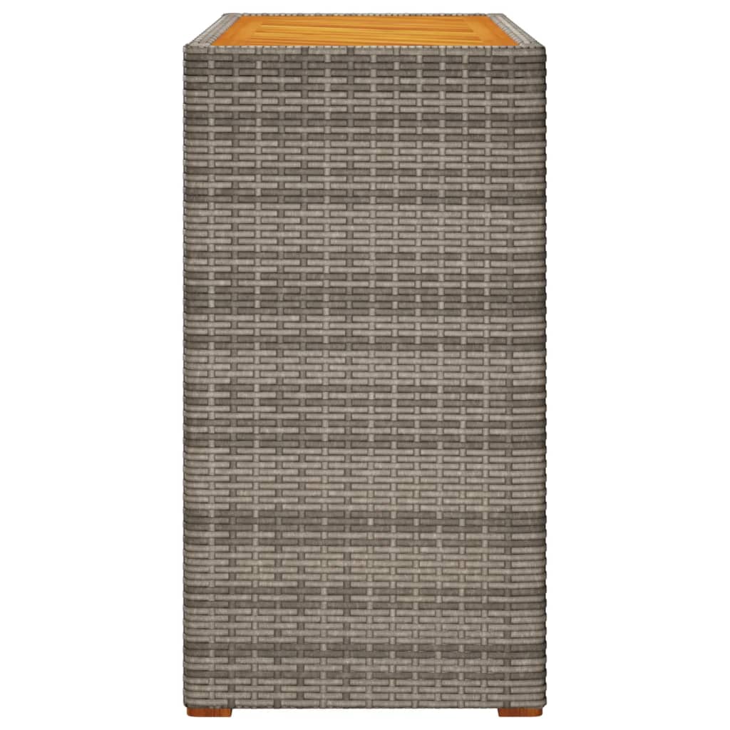 vidaXL Stolik ogrodowy z drewnianym blatem, szary, 100x40x75 cm