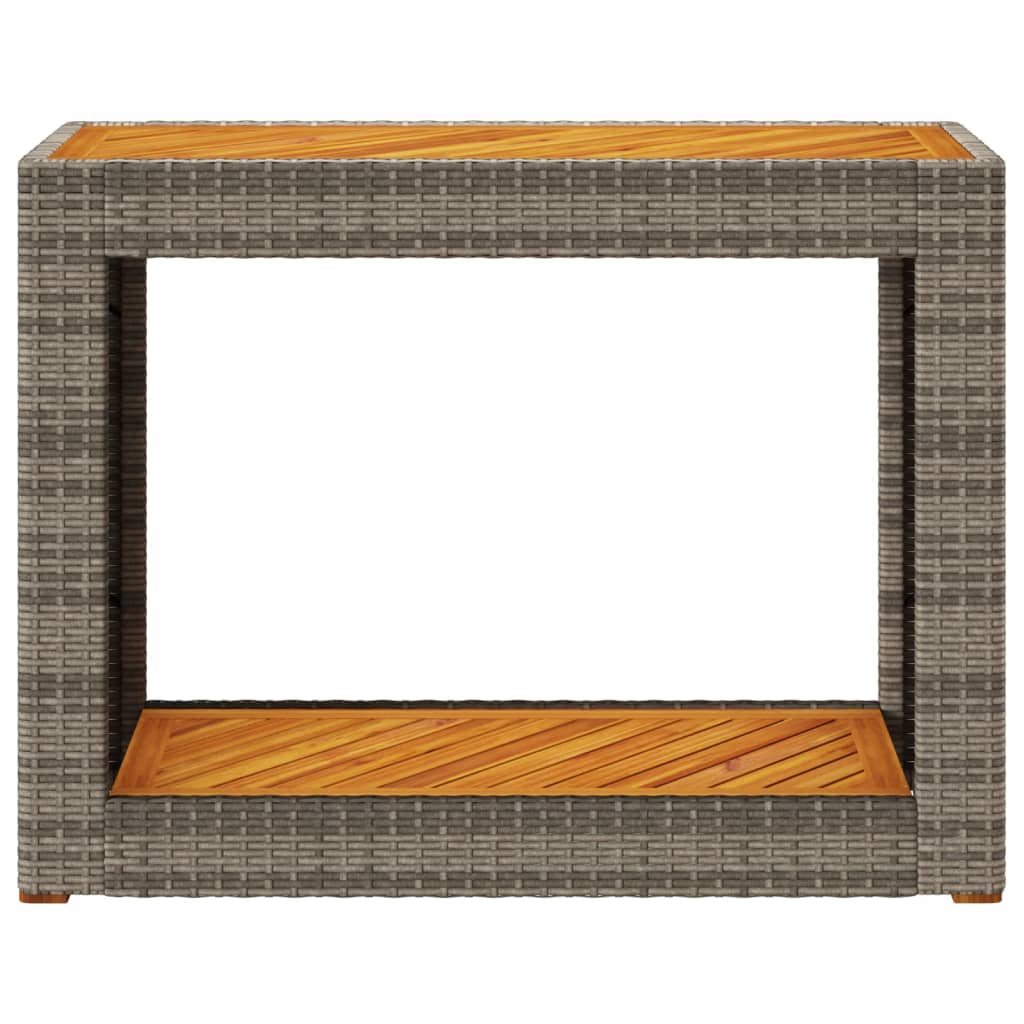 vidaXL Stolik ogrodowy z drewnianym blatem, szary, 100x40x75 cm