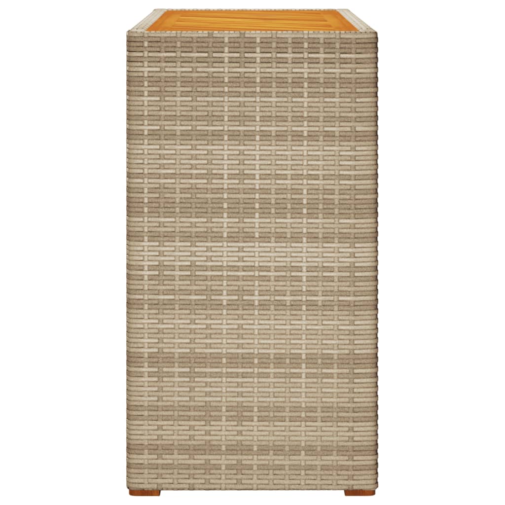 vidaXL Stolik ogrodowy z drewnianym blatem, beżowy, 100x40x75 cm