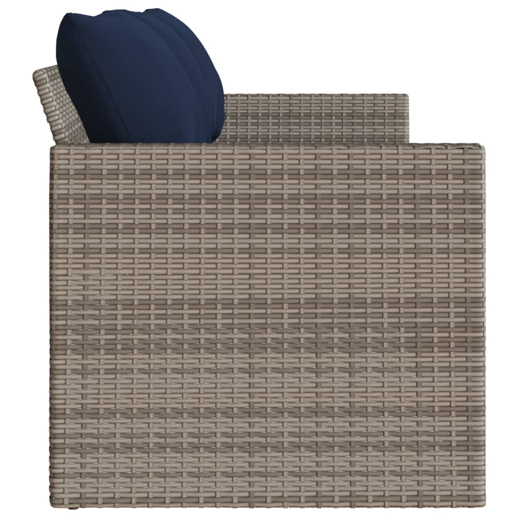 vidaXL 3-osobowa sofa ogrodowa z poduszkami, szara, polirattan