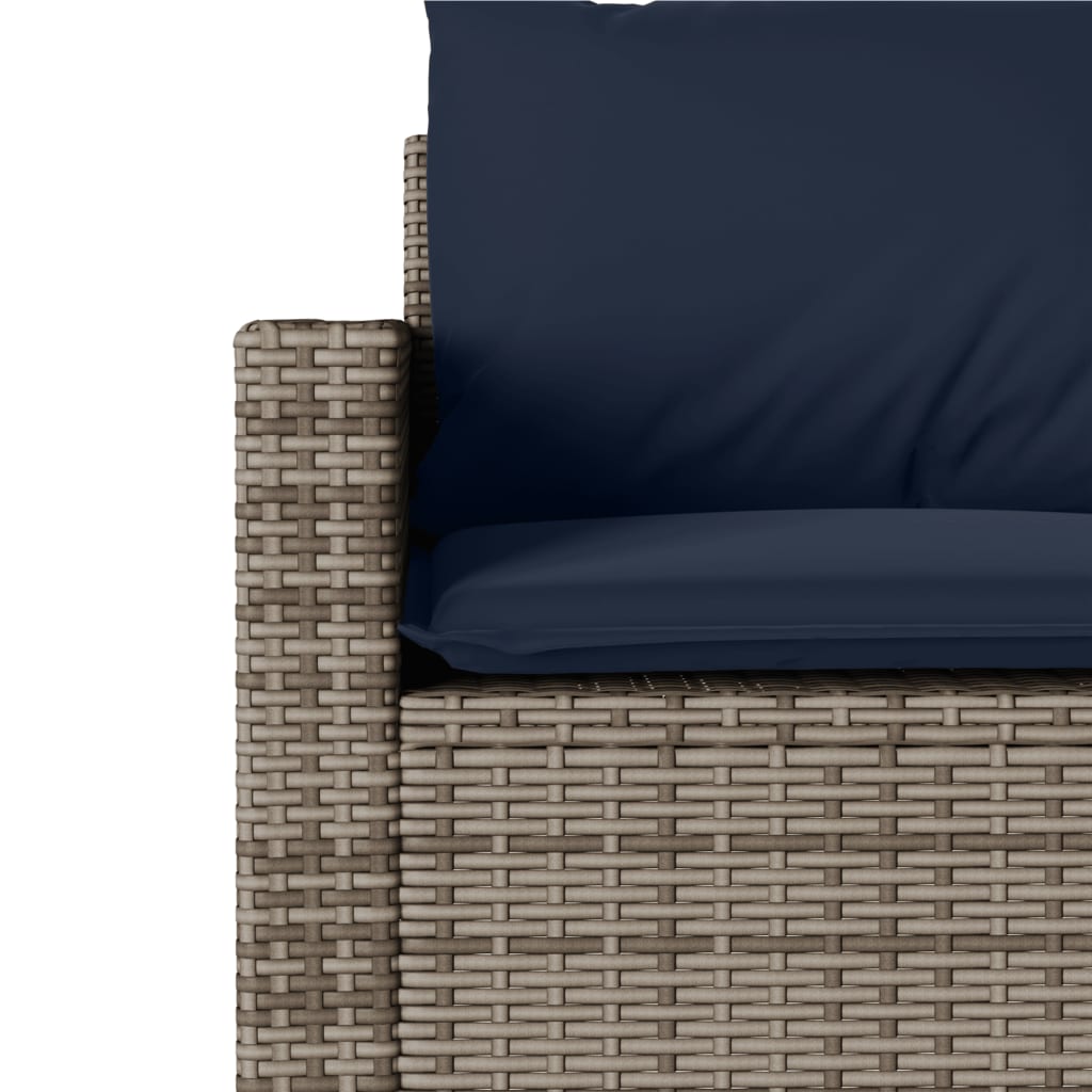 vidaXL 3-osobowa sofa ogrodowa z poduszkami, szara, polirattan