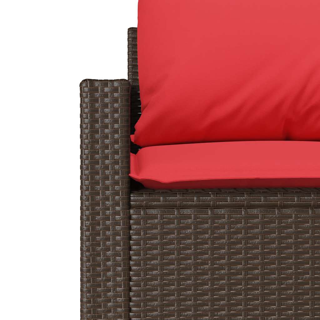 vidaXL 4-cz zestaw wypoczynkowy do ogrodu, poduszki, brązowy rattan PE