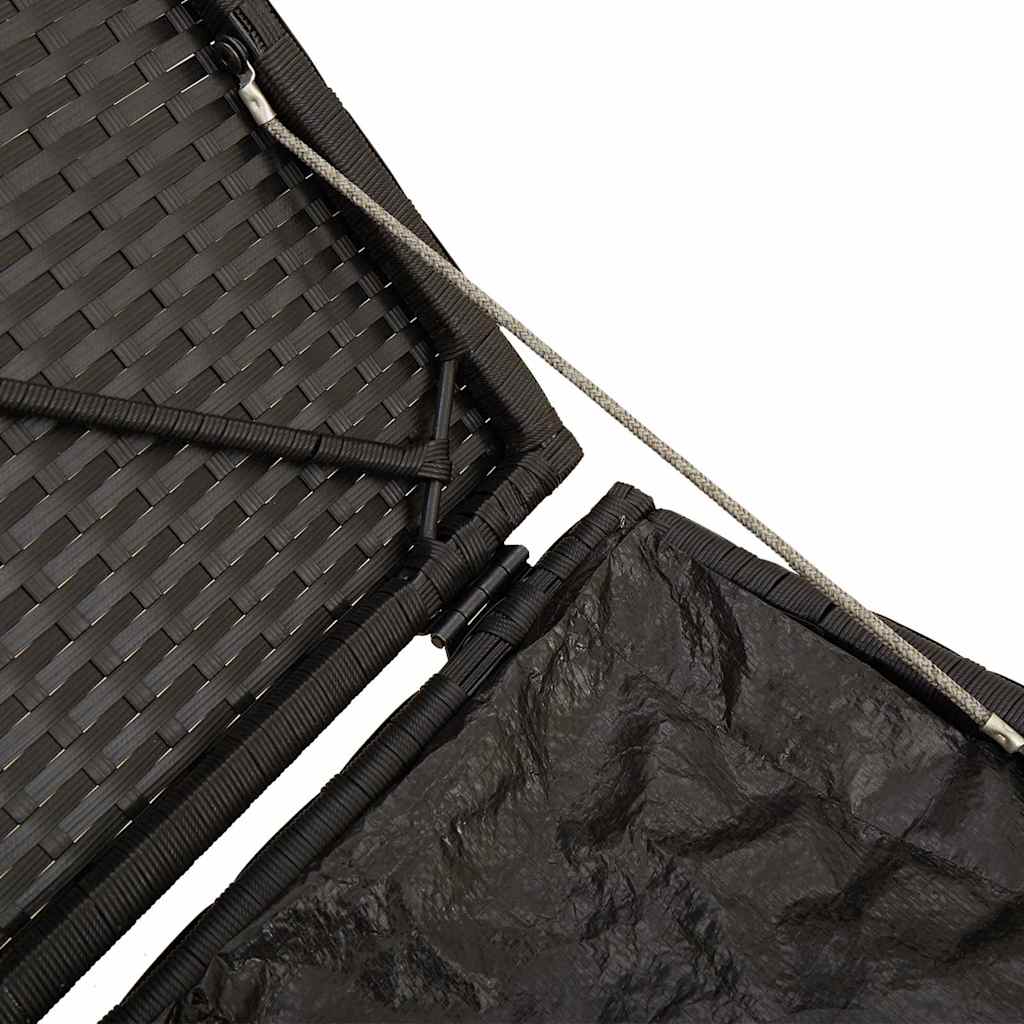 vidaXL Pudełko na poduszki Czarny 50 x 50 x 50 cm polirattan