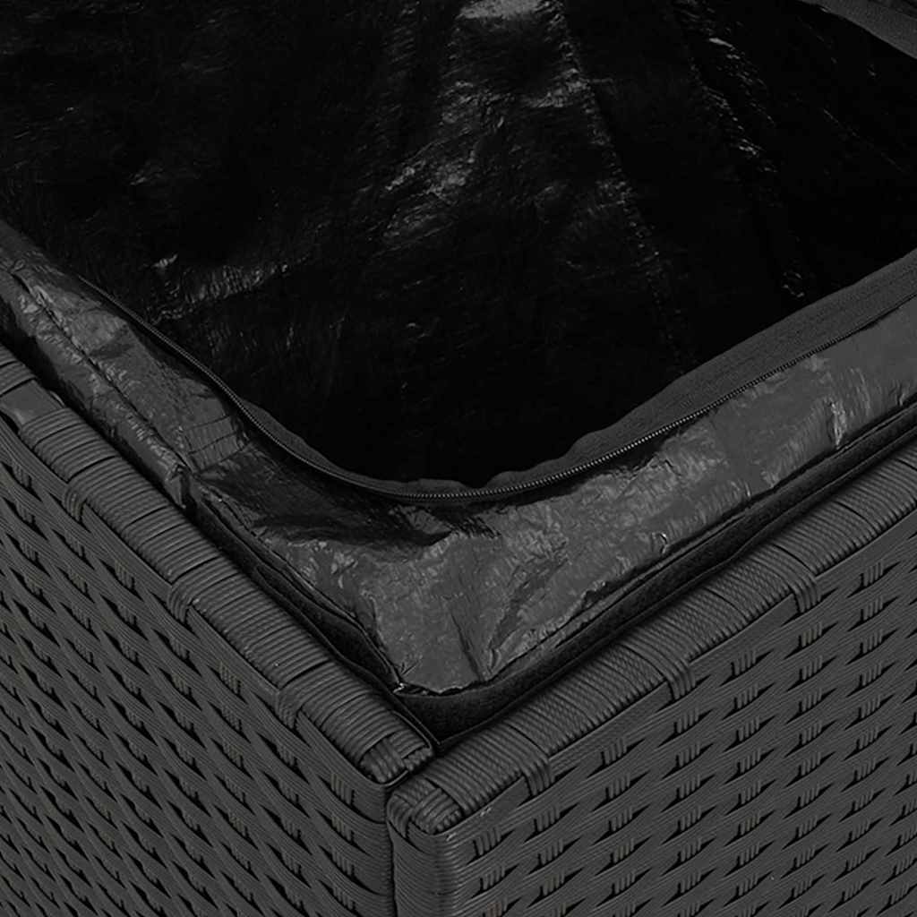 vidaXL Pudełko na poduszki Czarny 50 x 50 x 50 cm polirattan