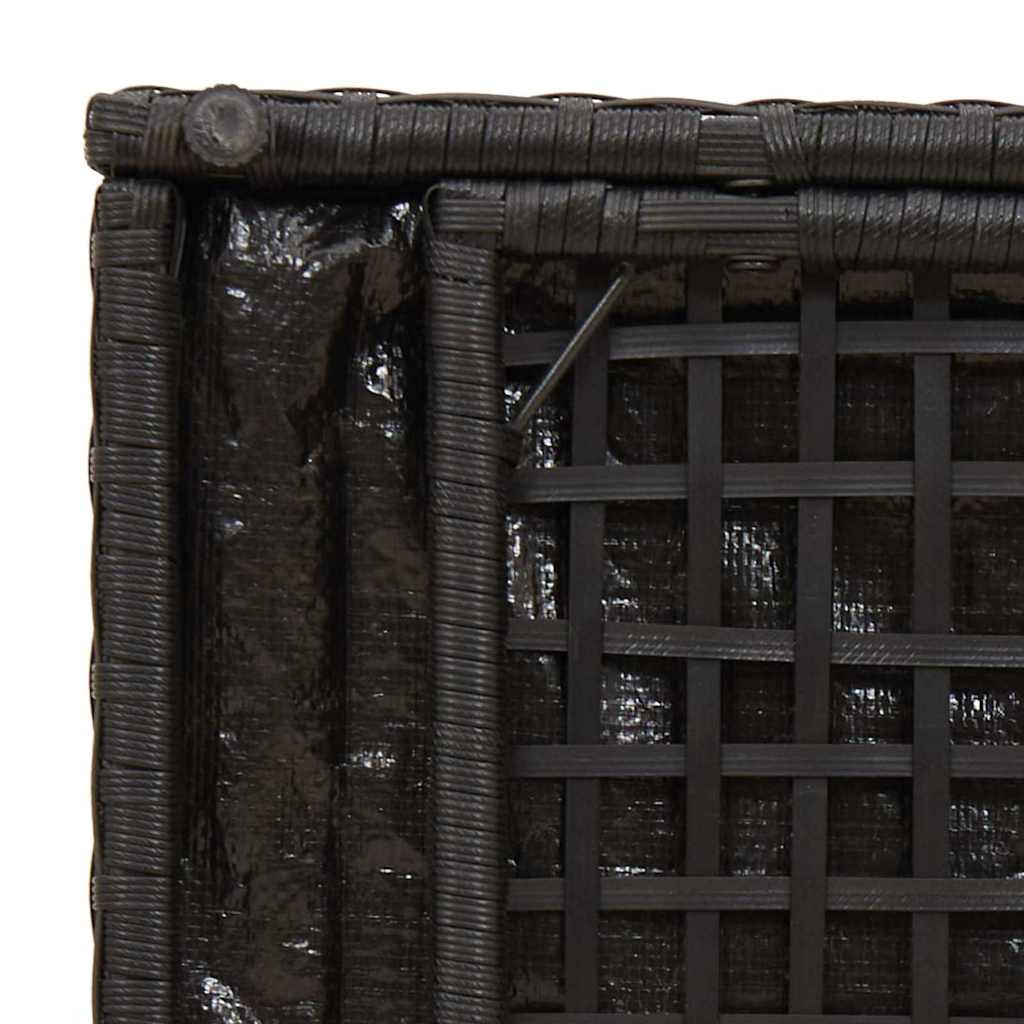 vidaXL Pudełko na poduszki Czarny 50 x 50 x 50 cm polirattan