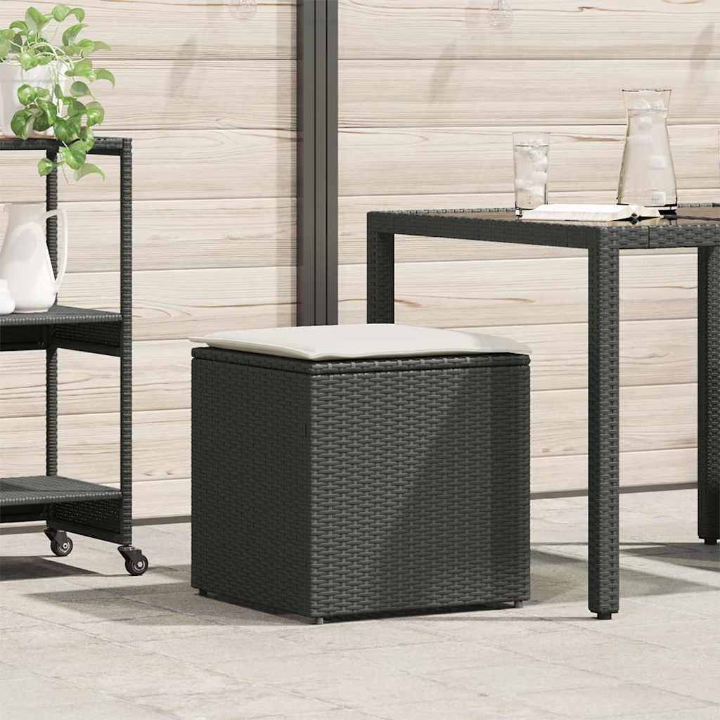 vidaXL Pudełko na poduszki Czarny 50 x 50 x 50 cm polirattan