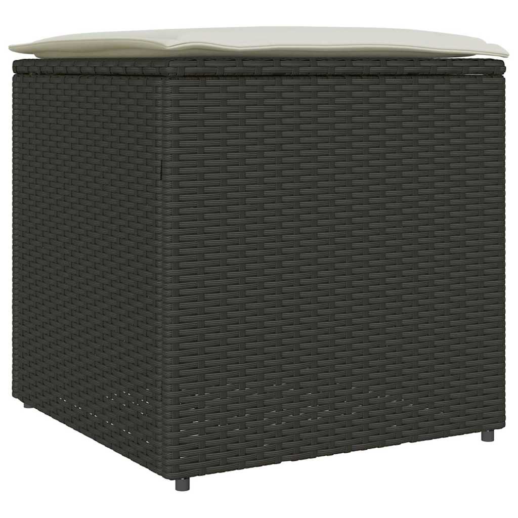 vidaXL Pudełko na poduszki Czarny 50 x 50 x 50 cm polirattan