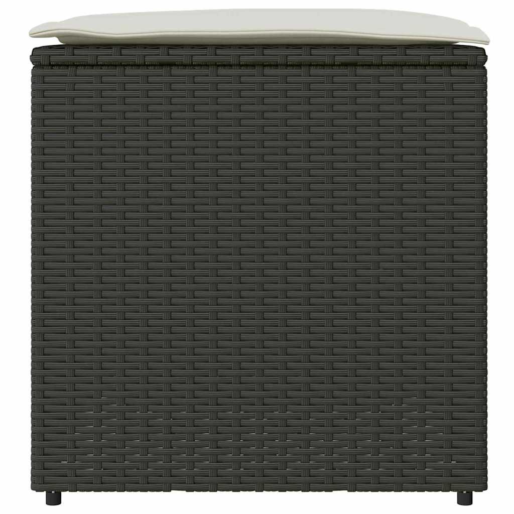 vidaXL Pudełko na poduszki Czarny 50 x 50 x 50 cm polirattan