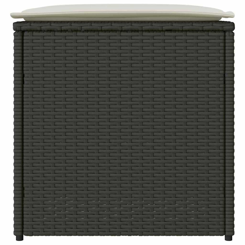 vidaXL Pudełko na poduszki Czarny 50 x 50 x 50 cm polirattan