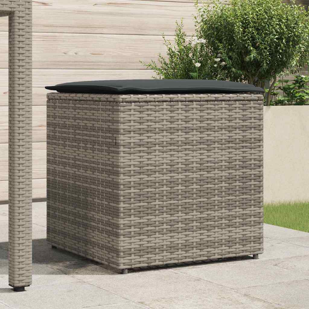 vidaXL Pudełko na poduszki Szary 50 x 50 x 50 cm polirattan