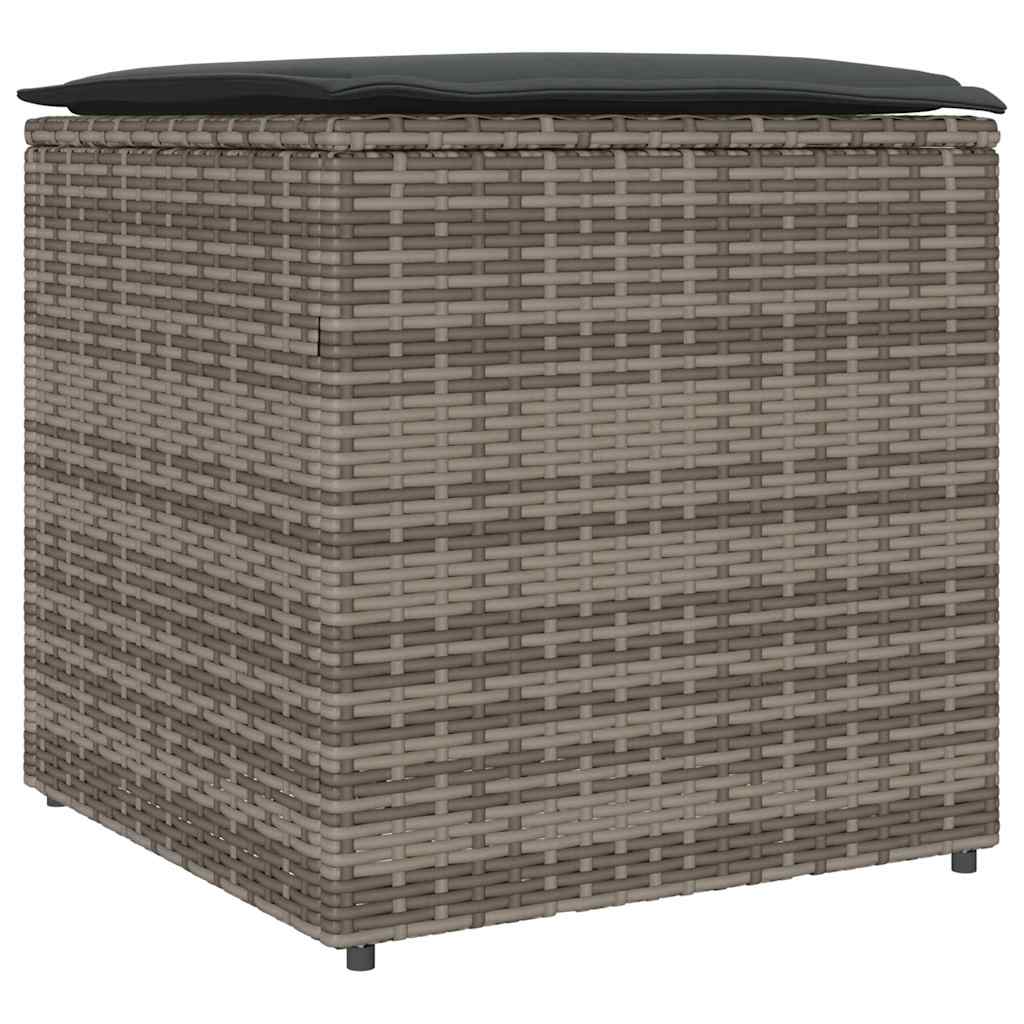 vidaXL Pudełko na poduszki Szary 50 x 50 x 50 cm polirattan