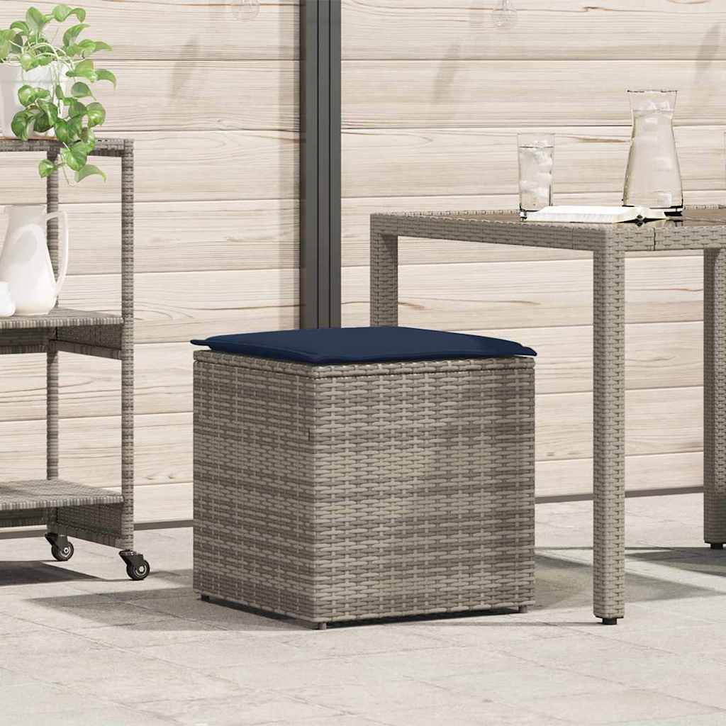 vidaXL Pudełko na poduszki Szary 50 x 50 x 50 cm polirattan