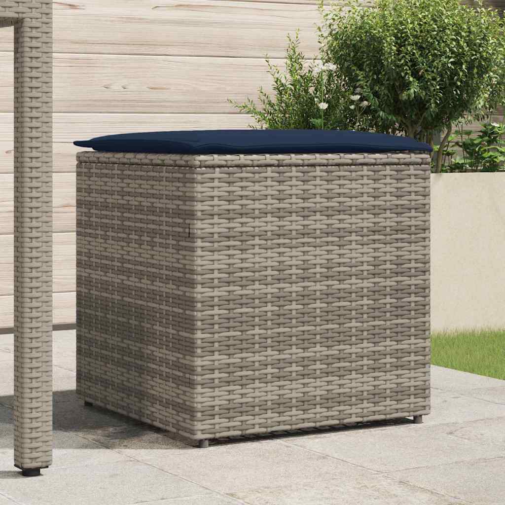 vidaXL Pudełko na poduszki Szary 50 x 50 x 50 cm polirattan