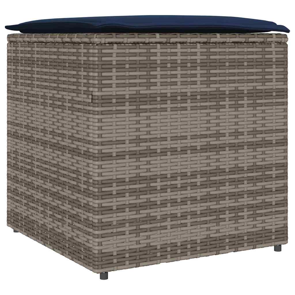 vidaXL Pudełko na poduszki Szary 50 x 50 x 50 cm polirattan