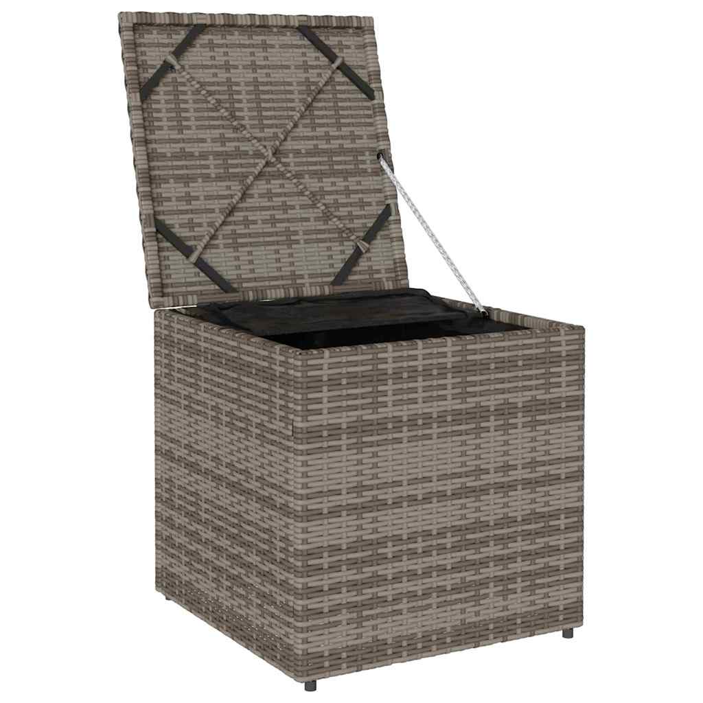 vidaXL Pudełko na poduszki Szary 50 x 50 x 50 cm polirattan