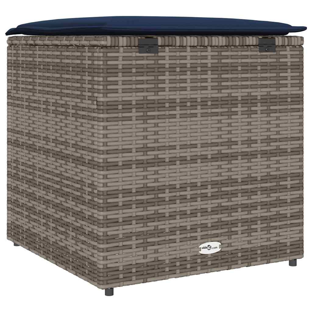 vidaXL Pudełko na poduszki Szary 50 x 50 x 50 cm polirattan