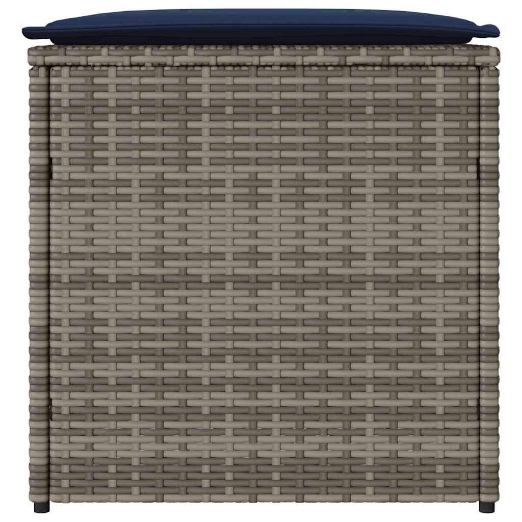 vidaXL Pudełko na poduszki Szary 50 x 50 x 50 cm polirattan