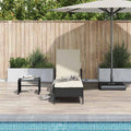 vidaXL Leżak Czarny i kremowo-biały 55 x 200 x 92 cm polirattan