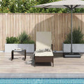 vidaXL Leżak Brązowy i kremowy biały 55 x 200 x 92 cm polirattan