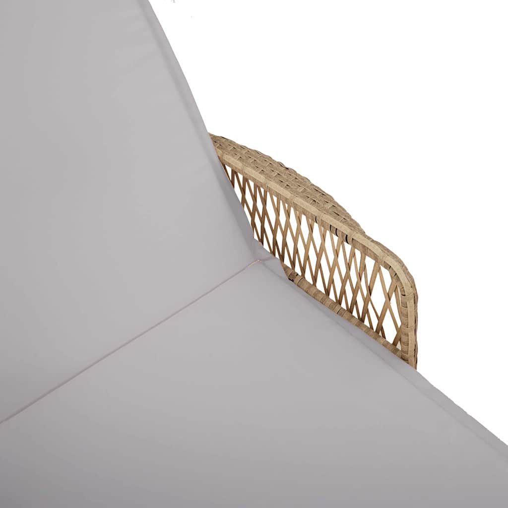 vidaXL Leżak Beżowy i jasnoszary 200 x 55 x 92 cm polirattan