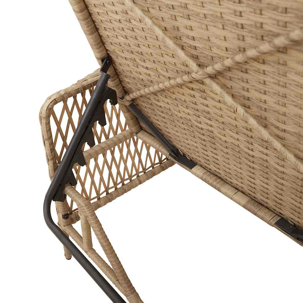vidaXL Leżak Beżowy i jasnoszary 200 x 55 x 92 cm polirattan