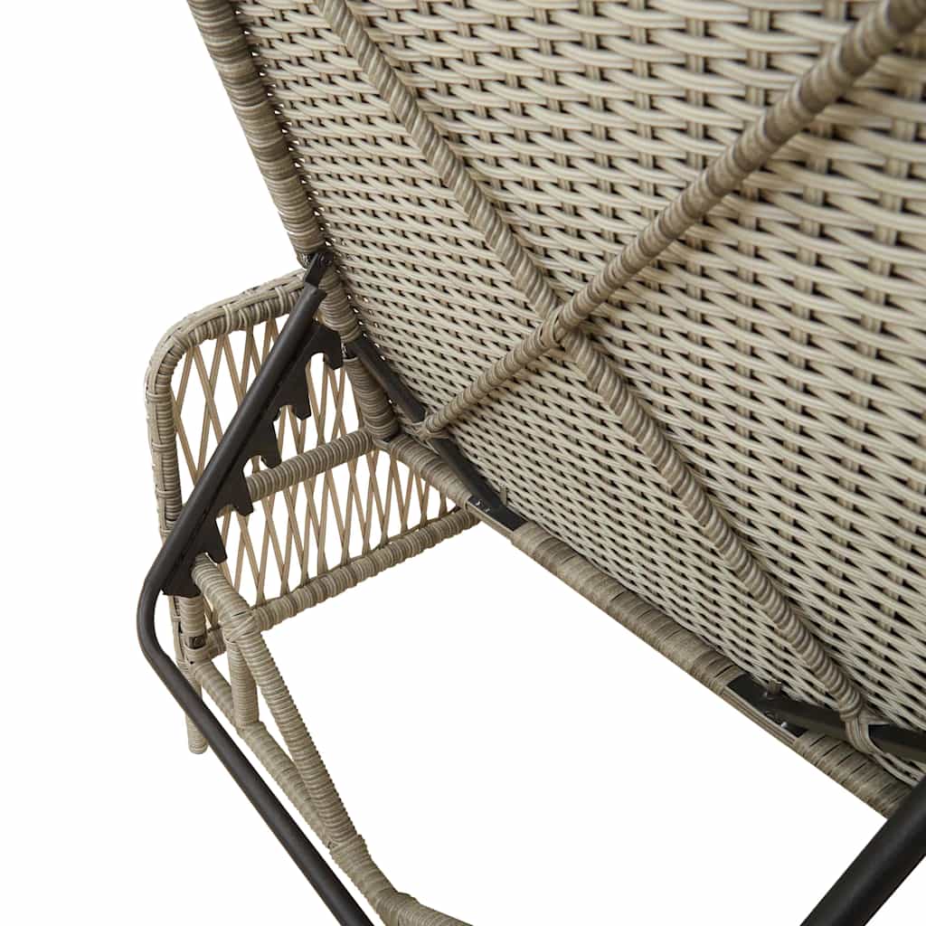 vidaXL Leżak Jasnoszary i ciemnoszary 200 x 55 x 92 cm polirattan
