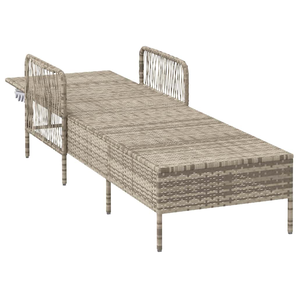 vidaXL Leżak Jasnoszary i ciemnoszary 200 x 55 x 92 cm polirattan